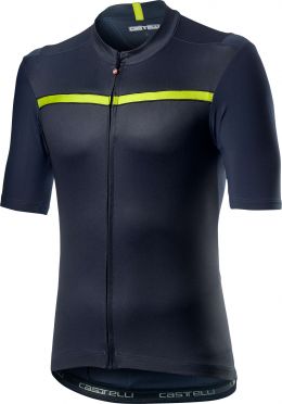 Castelli Unlimited korte mouw fietsshirt blauw/geel heren