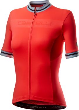 Castelli Promessa 3 korte mouw fietsshirt rood dames