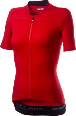 Castelli Anima 3 korte mouw fietsshirt rood dames