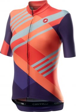 Castelli Talento korte mouw fietsshirt roze/paars dames