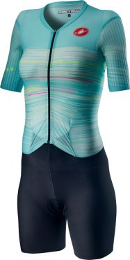Castelli PR W speed trisuit korte mouwen zwart/blauw dames