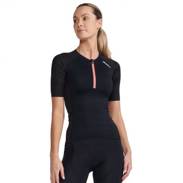 2XU Aero tri top korte mouw zwart dames