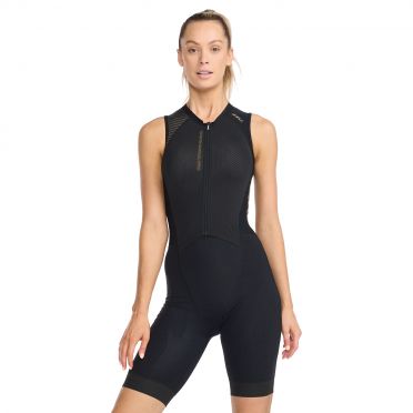 2XU Light speed front zip trisuit mouwloos zwart dames