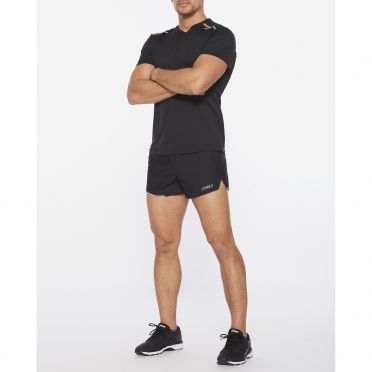 2XU GHST hardloopshirt korte mouw zwart/goud heren