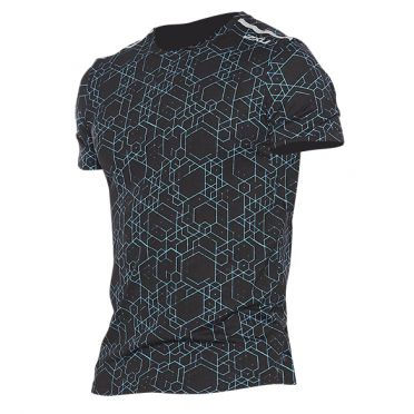 2XU GHST hardloopshirt korte mouw zwart/blauw heren