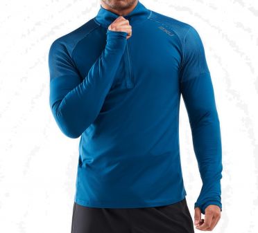 2XU GHST 1/2 Zip hardloopshirt lange mouw blauw heren