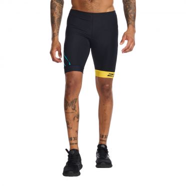 2XU Core 9 inch tri shorts zwart/geel heren