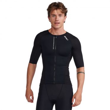2XU Aero tri top korte mouw zwart heren