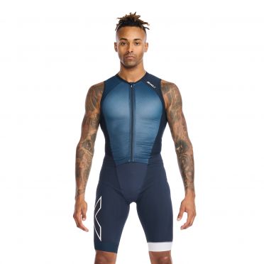 2XU Light speed front zip trisuit mouwloos blauw heren 