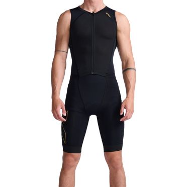 2XU Light speed front zip trisuit mouwloos zwart heren 