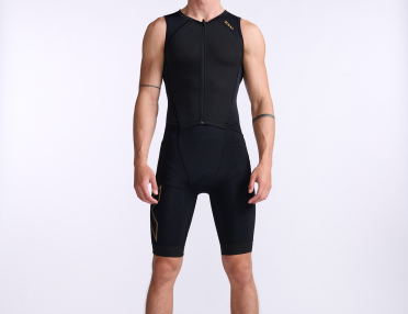 2XU Light speed front zip trisuit mouwloos zwart heren 