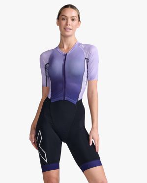 2XU Light speed trisuit korte mouw paars dames