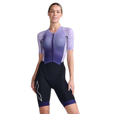2XU Light speed trisuit korte mouw paars dames