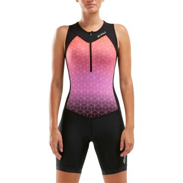 2XU Active mouwloos trisuit zwart/roze dames