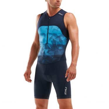 2XU Active mouwloos trisuit blauw heren 