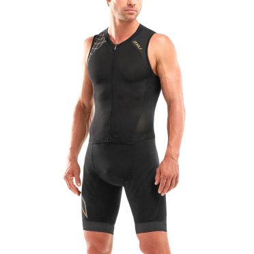 2XU Compression mouwloos trisuit zwart/goud heren