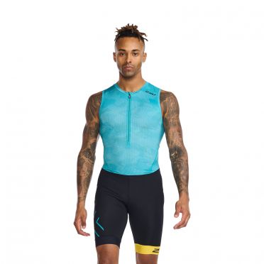2XU Core trisuit mouwloos blauw/zwart heren 