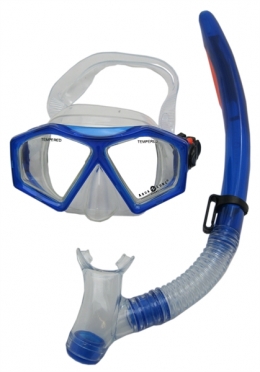 Aqua Lung Sport Molokai + Spout Kids Snorkelset donkerblauw 