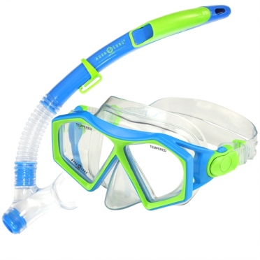 Aqua Lung Sport Molokai + Spout Kids Snorkelset blauw/groen