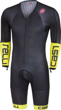 Castelli Body paint 3.3 speedsuit lange mouw zwart/fluo geel heren