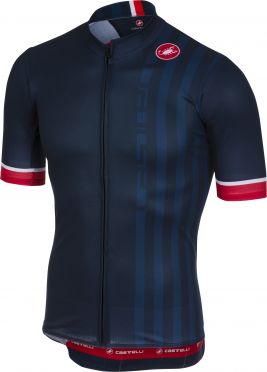 Castelli Podio doppio fietsshirt donker blauw heren