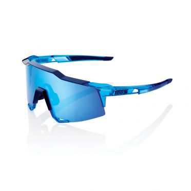 100% Speedcraft fietsbril polished crystal blauw met hiper lens blauw
