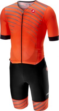 Castelli Free sanremo trisuit korte mouwen zwart/oranje heren