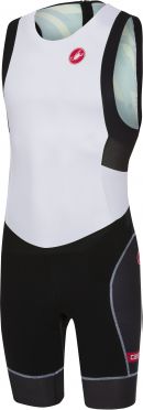 Castelli Short distance race trisuit rits achterzijde mouwloos wit/zwart heren 