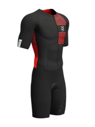 Compressport Aero korte mouw trisuit zwart heren 