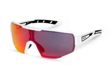 AGU Bold Anti Fog fietsbril wit met rode lens
