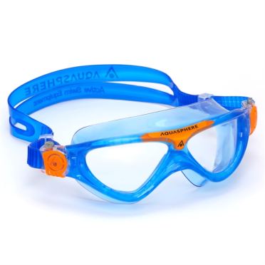 Aqua Sphere Vista Junior transparante lens zwembril blauw/oranje 