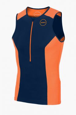 Zone3 Aquaflo plus mouwloos tri top blauw/oranje heren 