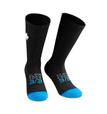 Assos Ultraz winter P1 fietssokken zwart/blauw unisex 