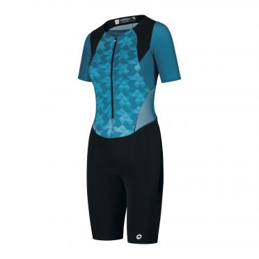 Assos Trisuit Triator SS speedsuit korte mouwen blauw dames 