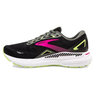 Brooks Adrenaline GTS 23 hardloopschoenen zwart/roze/groen dames 