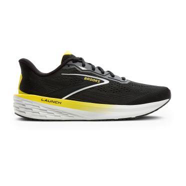 Brooks Launch 12 hardloopschoenen Black/Cyber Yellow/Oyster heren 