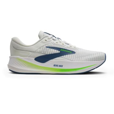 Brooks Revel Max hardloopschoenen White/Moonlight/Green Gecko heren 