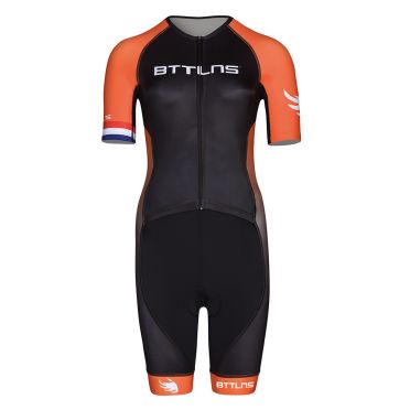 BTTLNS Typhon 2.0 trisuit korte mouwen zwart/oranje dames 