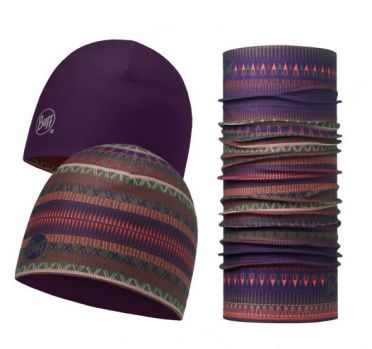 BUFF Microfiber reversible hat + original BUFF combi oslo paars