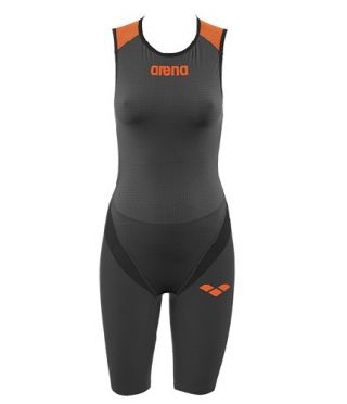 Arena Carbon pro front zip mouwloos trisuit zwart dames