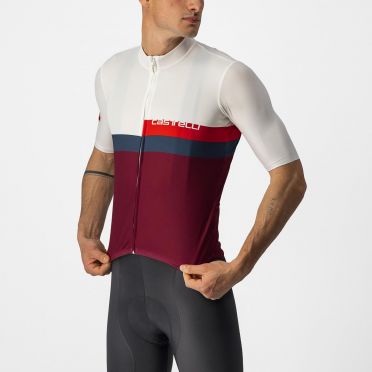 Castelli A Blocco fietsshirt korte mouw rood/wit heren 