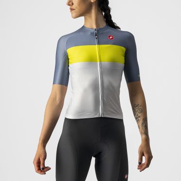 Castelli Aero Pro W fietsshirt korte mouw zilvergrijs dames 