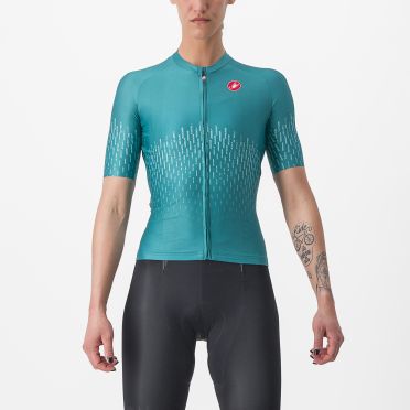 Castelli Aero Pro fietsshirt korte mouw groen dames 