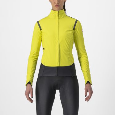 Castelli Alpha RoS 2 fietsjack lange mouw groen/geel dames 