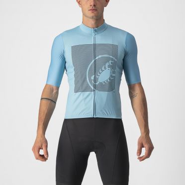 Castelli Bagarre korte mouw fietsshirt blauw heren 