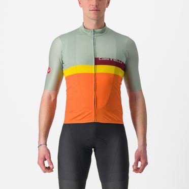 Castelli A Blocco fietsshirt korte mouw groen/oranje heren