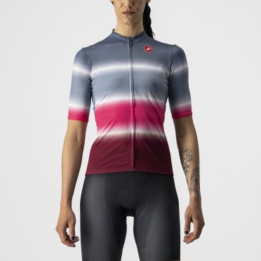 Castelli Dolce fietsshirt korte mouw blauw/rood dames 