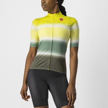Castelli Dolce fietsshirt korte mouw geel/groen dames 