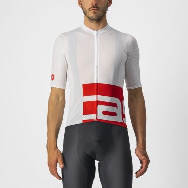 Castelli Downtown fietsshirt korte mouw wit/rood heren 