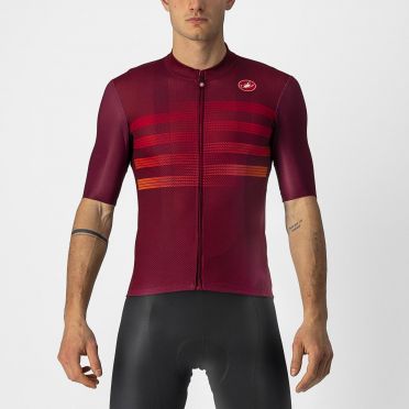 Castelli Endurance pro korte mouw fietsshirt rood heren 